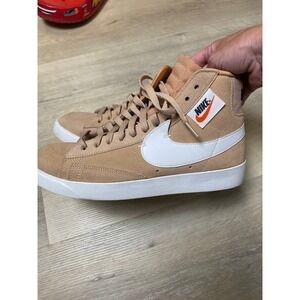 Nike Blazer Rebel Mid Tan Suede High Top Sneakers BQ4022-201 Women 9.5